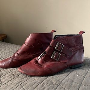 Red ox leather booties